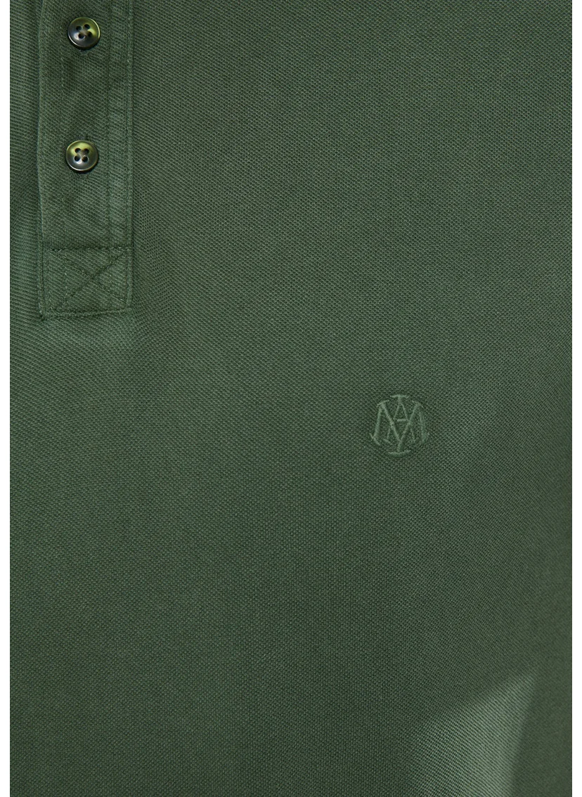 مافي Blue Men's Green Polo T-Shirt with Colored Stripe Detail 065920-30721