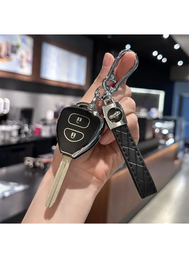 White TPU Car Key Cover For Toyota Corolla Vios Camry With Metal Ring - Image 2