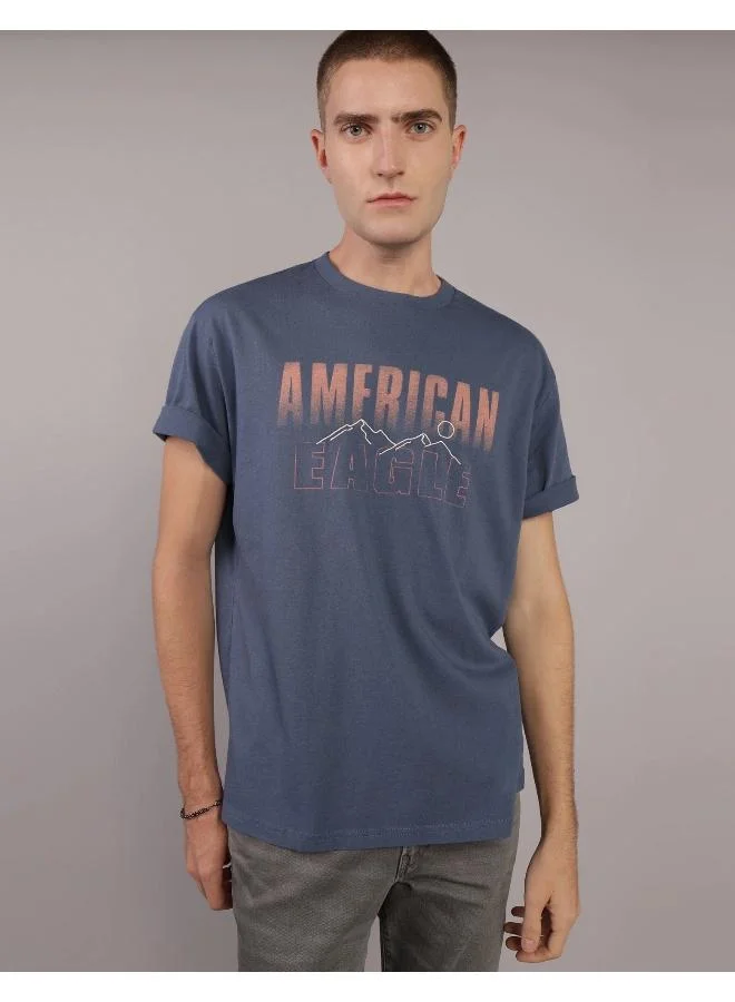 American Eagle Embroidered Crew Neck Graphic T-Shirt
