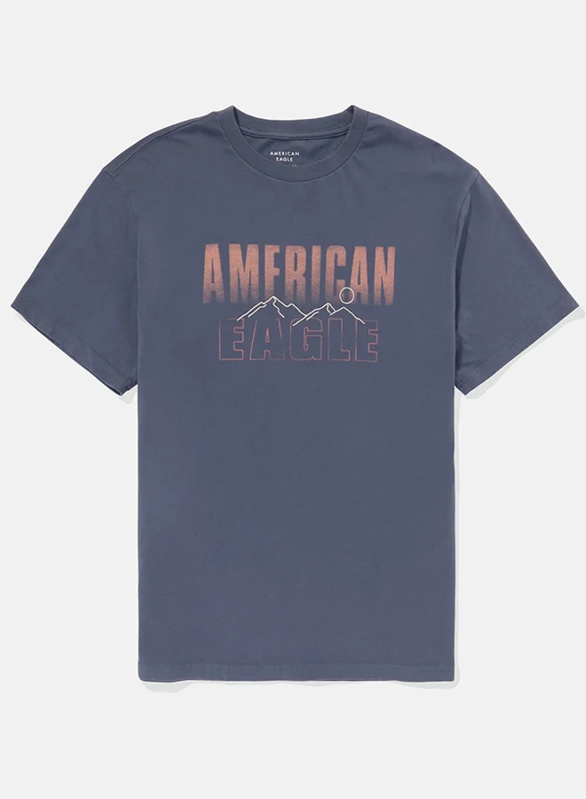 American Eagle Embroidered Crew Neck Graphic T-Shirt
