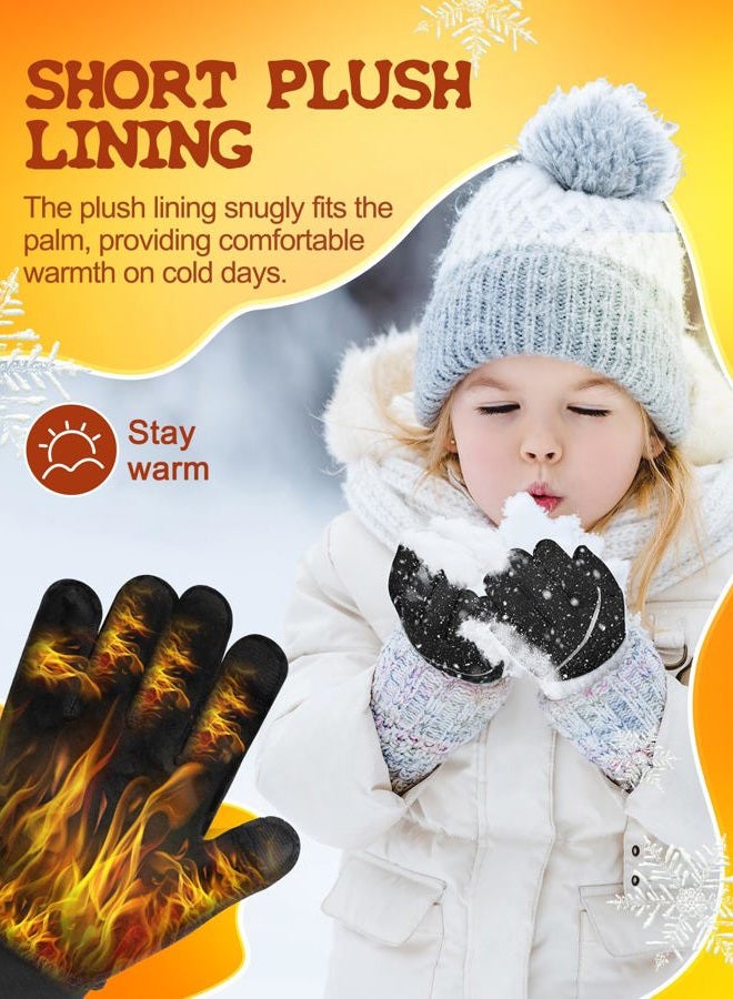 aopow Kid Gloves Kids Touchscreen Gloves - Winter Warm Cold Weather Gloves Touch Screen Running Gloves Thermal Riding Cycling Gloves for Boys Girls 8-10 Years - Image 2