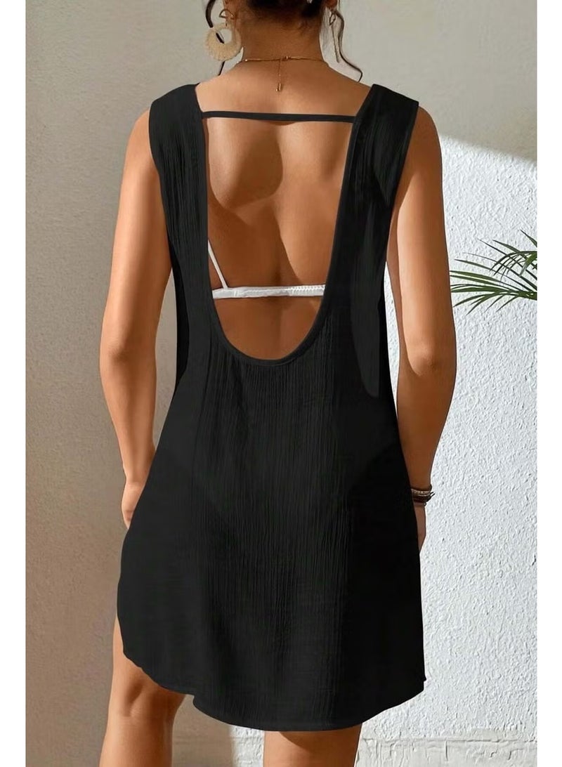 Angelsin Backless Slit Pareo Beach Dress - Image 3