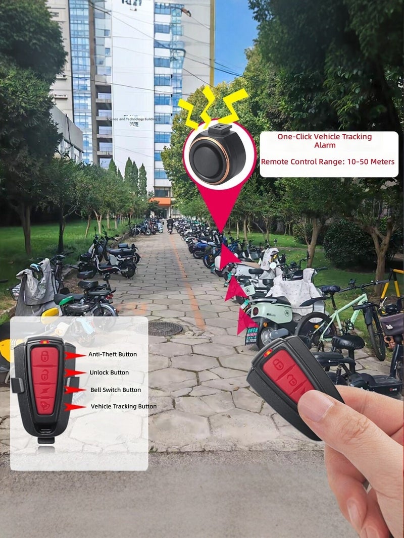 ANTUSI A1 MAX Wireless Bell Bicycle Anti-Theft Alarm with Remote Find & Electric Horn for Mountain Bikes - Image 3