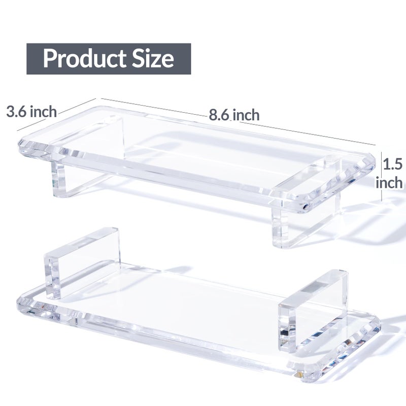 Chivalral Acrylic Bathroom Counter Tray: Water-Resistant Kitchen and Bathroom Tray Countertop Decor,Perfect for Soap Dish,Vanity,Plant,Candle Decor,and Riser Organizer-Small - Image 2
