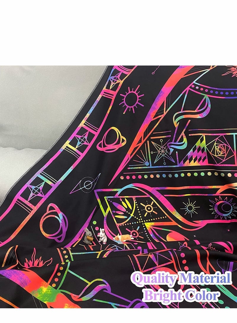 Barakah Tapestries for Bedroom Aesthetic Room Decor Wall Tapestry Blacklight Tapestry UV Reactive Black Light Posters Colorful Backdrop Glow in the Dark Hippie Boho Tapestry Burning Sun Trippy Tapestry - Image 5