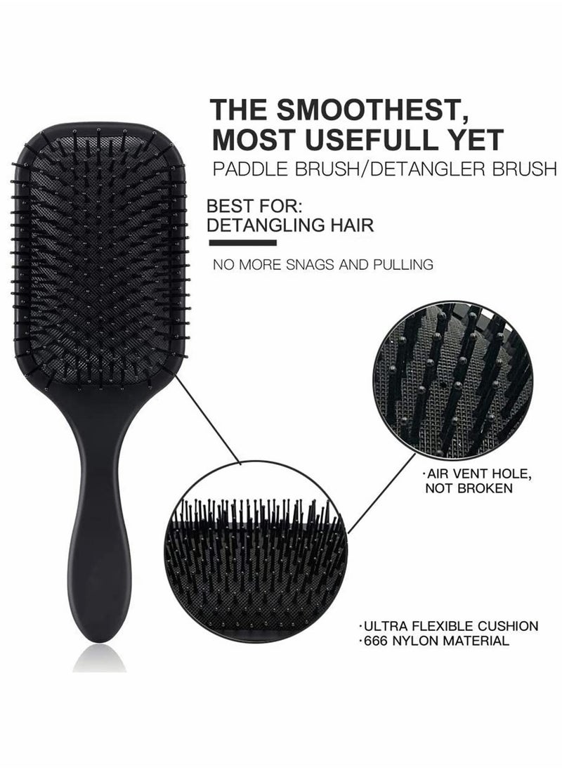 HomarKet - 4Pcs Paddle Hair Brush, Detangling Brush and Hair Comb Set for Men and Women, Great On Wet or Dry Hair, No More Tangle Hairbrush for Long Thick Thin Curly Natural Hair - Image 1