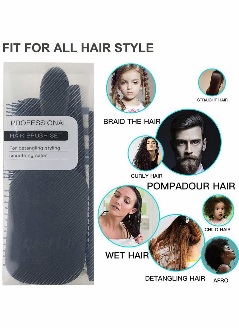 HomarKet - 4Pcs Paddle Hair Brush, Detangling Brush and Hair Comb Set for Men and Women, Great On Wet or Dry Hair, No More Tangle Hairbrush for Long Thick Thin Curly Natural Hair - Image 1