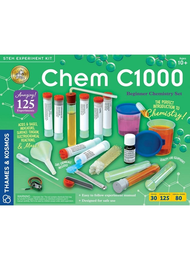 Thames & Kosmos Chem C1000 Chemistry Set | Science Kit with 125 Experiments | 80 Page Lab Manual | Student Laboratory Quality Instruments & Chemicals | Parents’ Choice Gold Award Winner - Image 1