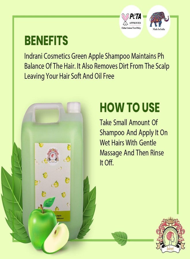 Indrani Cosmetics Indrani Green Apple Shampoo With Conditioner 1 Ltr. - Image 4