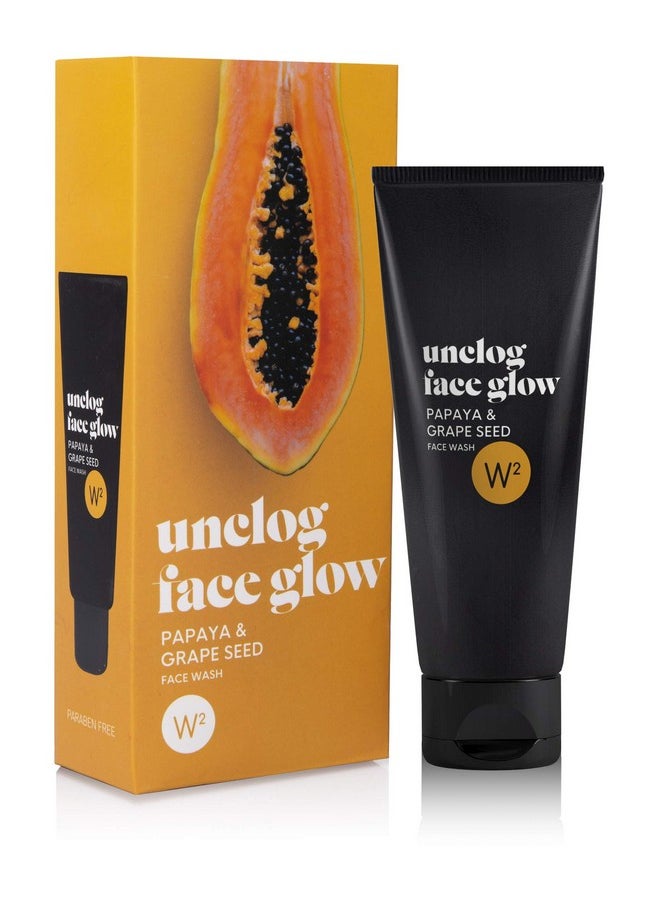 W2 Why Wait Unclog Faceglow Papaya & Grape Seed Face Wash | Vitamin A And Papain | Skin Rejuvenation | (Pack Of 2; 100G Each)  - Image 1