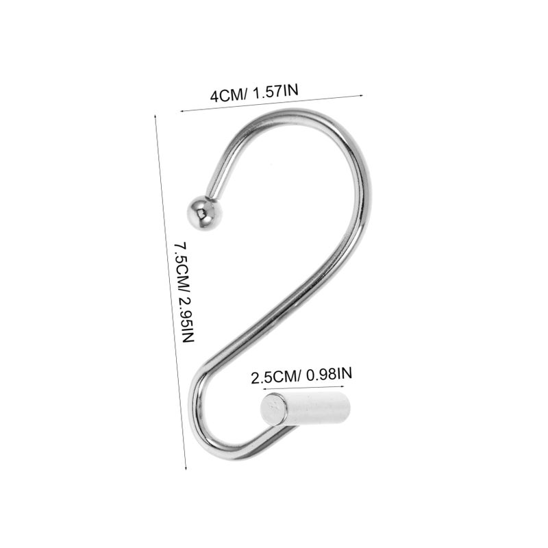 Metal Shower Curtain Hooks 12Pcs Smooth Sliding Design Easy Installation Bathroom Essential - Image 5