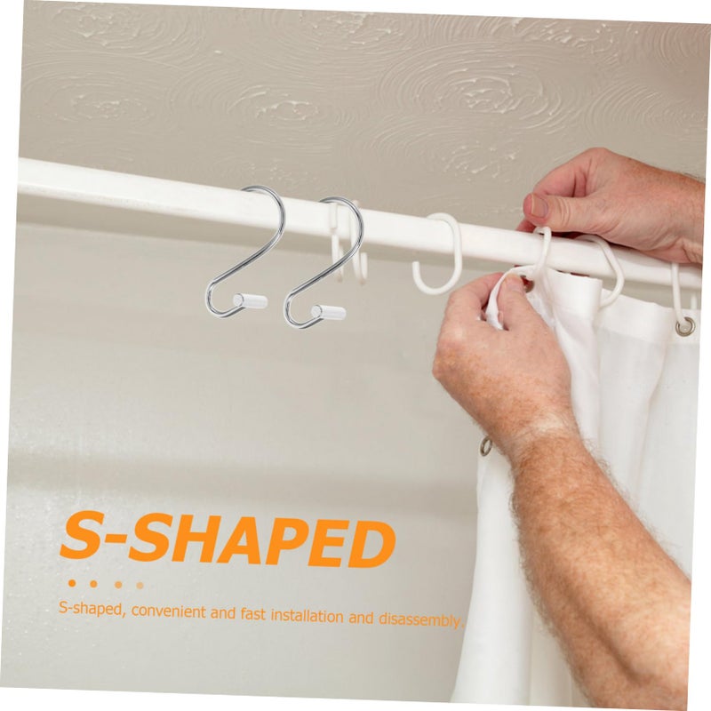 Metal Shower Curtain Hooks 12Pcs Smooth Sliding Design Easy Installation Bathroom Essential - Image 4