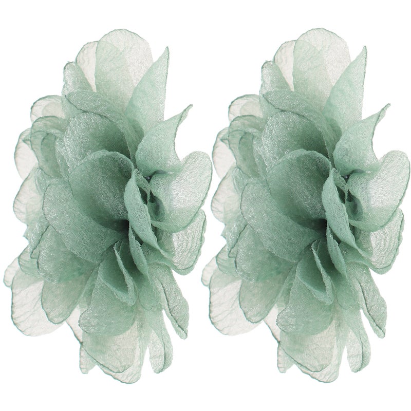 2pcs Detachable Flower Shoe Clips Cloth Decorative Shoe Buckles Diy Shoe Accessories Elegant Shoe Decorations Flower Shoe Clips For Women - Image 1