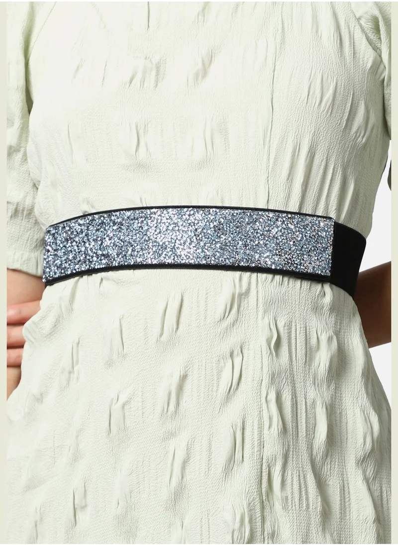 Haute Sauce Casual Textured Stretchable PU Leather Waist Belt For Women