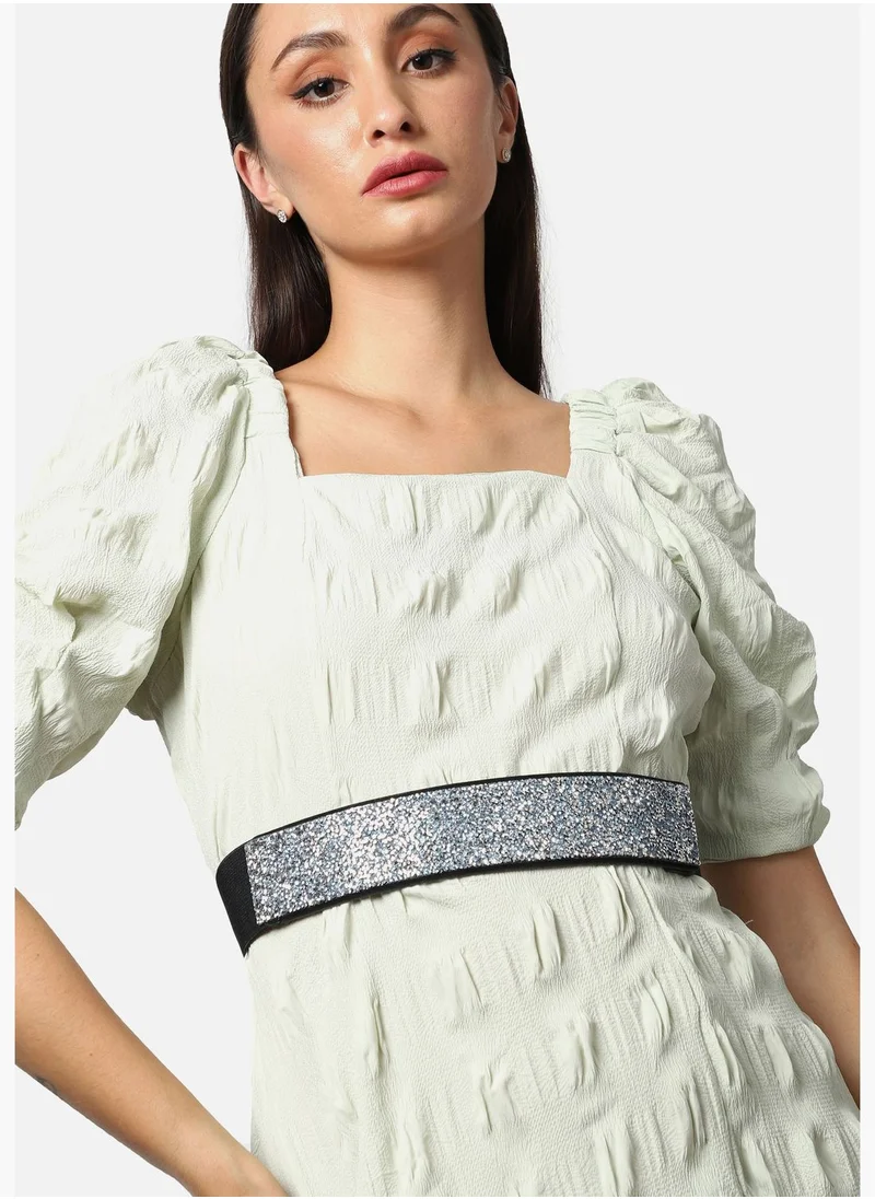 Haute Sauce Casual Textured Stretchable PU Leather Waist Belt For Women