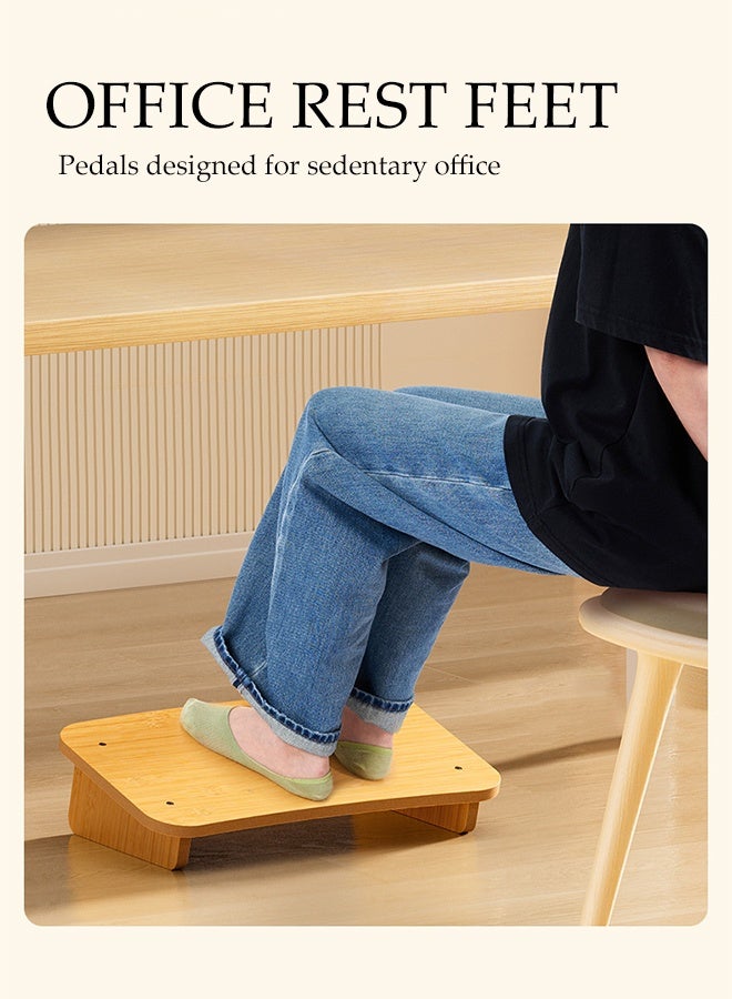 DUNISO Under Desk Footrest, Portable Nursing Foot Stool for Adults, Slanted Rest Nonslip Wooden Ergonomic Foot Stool for Home Office Pressure Relief - Image 3