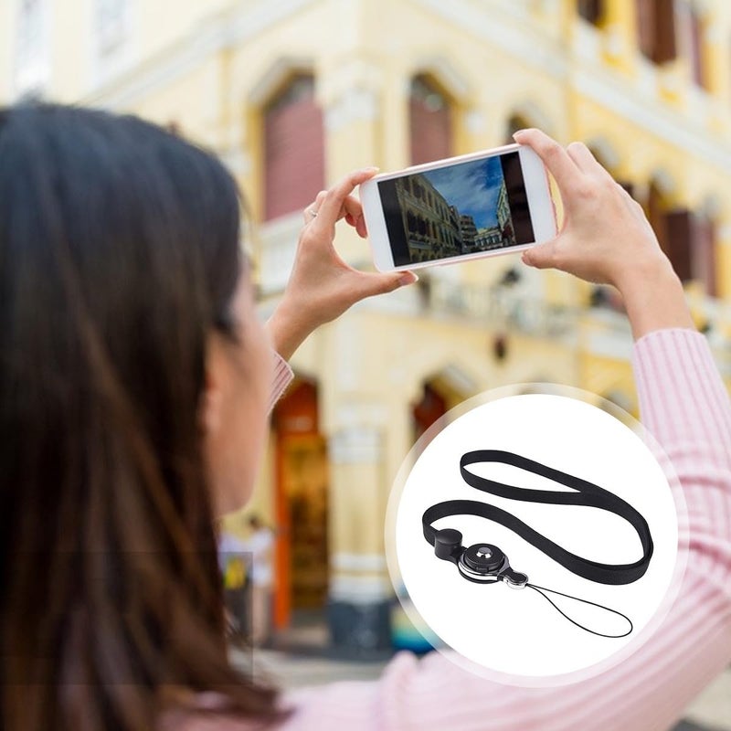 POPETPOP Phone Hanging Neck Strap and Long Phone Rope for Smartphones, Nylon Anti-lost Lanyard with Neck Strap, Black, Suitable for Everyday Use and Outdoor Activities - Image 5