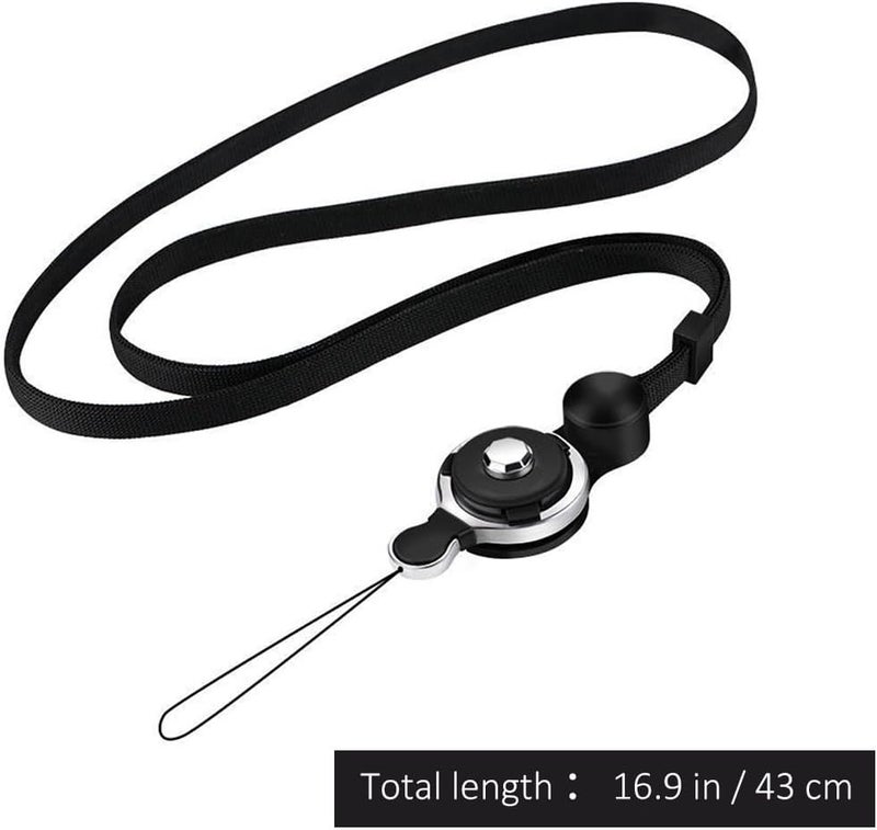 POPETPOP Phone Hanging Neck Strap and Long Phone Rope for Smartphones, Nylon Anti-lost Lanyard with Neck Strap, Black, Suitable for Everyday Use and Outdoor Activities - Image 2