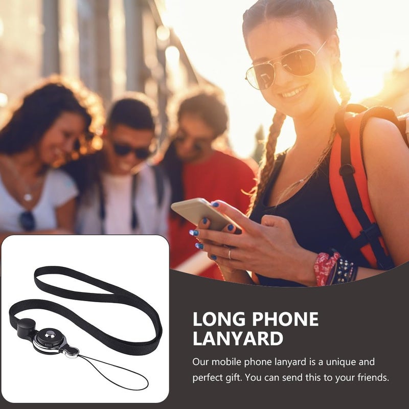 POPETPOP Phone Hanging Neck Strap and Long Phone Rope for Smartphones, Nylon Anti-lost Lanyard with Neck Strap, Black, Suitable for Everyday Use and Outdoor Activities - Image 3