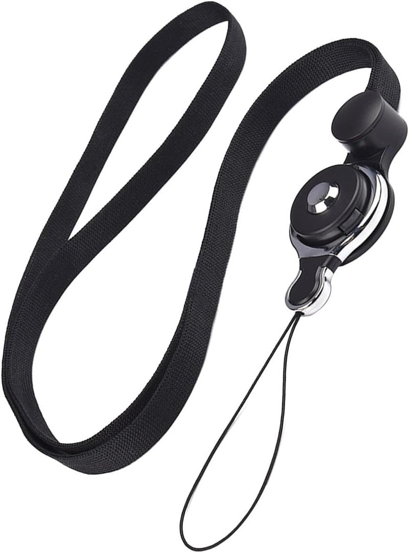 POPETPOP Phone Hanging Neck Strap and Long Phone Rope for Smartphones, Nylon Anti-lost Lanyard with Neck Strap, Black, Suitable for Everyday Use and Outdoor Activities - Image 1