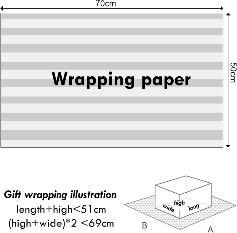 YILANJIN 4 Wrapping Paper Rolls, Birthday Wrapping Paper, Wrapping Paper Sheets, Wrap Paper Gift Wrapping Paper, Black Gold Wrapping Paper for Birthday, 50x70cm - Image 2