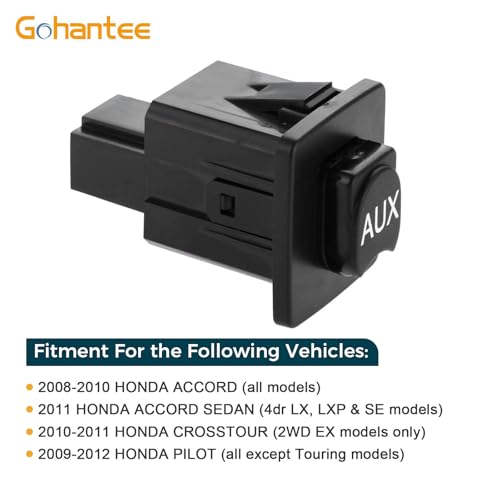 gohantee Auxiliary Input Jack Accord Aux Port Replacement for Honda Accord CROSSTOUR Pilot Auxiliary Input Jack Assembly 39112-TA0-A01 - Image 3