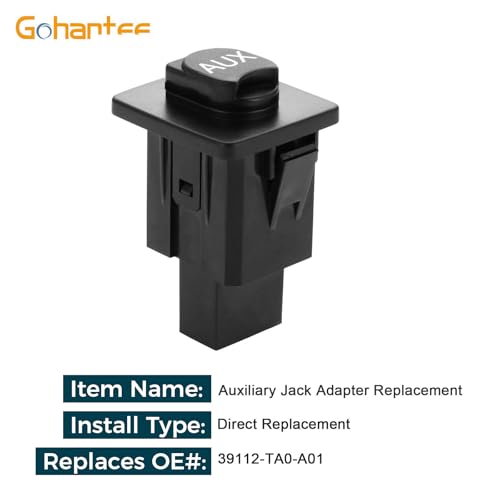 gohantee Auxiliary Input Jack Accord Aux Port Replacement for Honda Accord CROSSTOUR Pilot Auxiliary Input Jack Assembly 39112-TA0-A01 - Image 2
