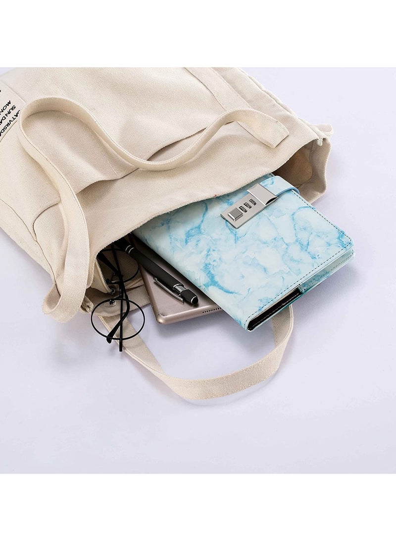 general Marble Diary for Girls and Boys with Lock, Secret Diary with Lock and Cute Notebook for Teenage Girls with Lock Password Coded Diary PU Leather with Pen Holder - Image 2