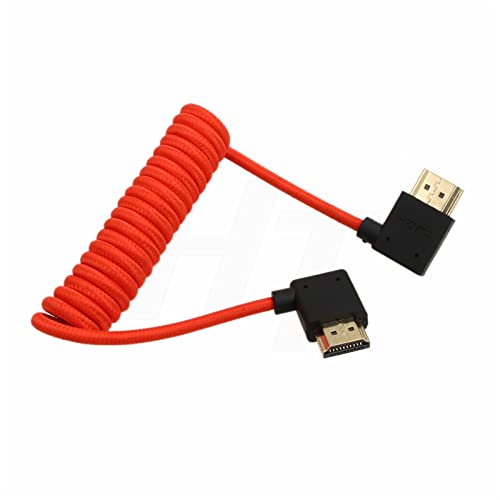 HangTon كابل HangTon HDMI 2.1 HDMI 4K 120fps 8K 60fps لكاميرا ATOMOS Ninja V Sony A7siii Canon C300 C500 Ronin RS2 بزاوية يمين ويسار نوع A مضفر ومجعد - Image 2