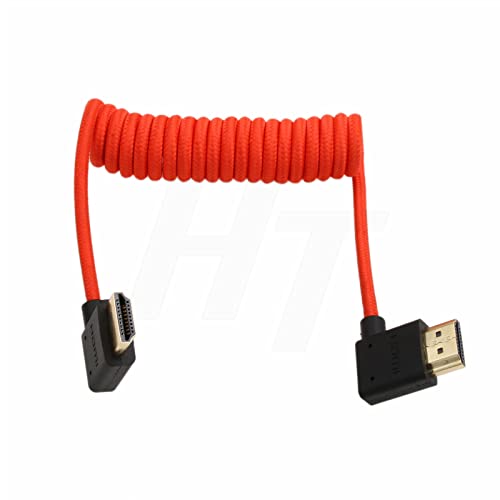 HangTon كابل HangTon HDMI 2.1 HDMI 4K 120fps 8K 60fps لكاميرا ATOMOS Ninja V Sony A7siii Canon C300 C500 Ronin RS2 بزاوية يمين ويسار نوع A مضفر ومجعد - Image 4