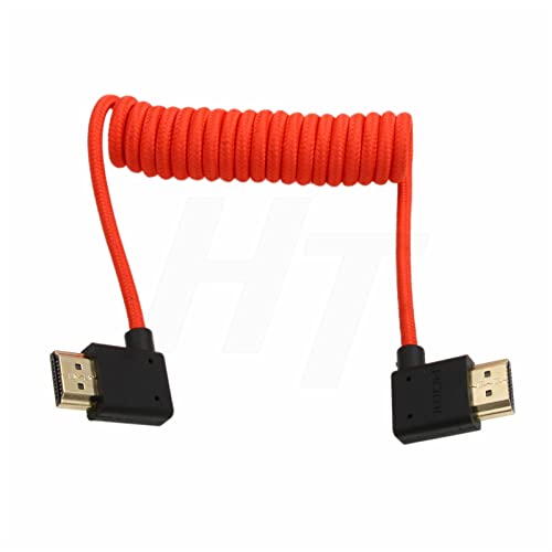 HangTon كابل HangTon HDMI 2.1 HDMI 4K 120fps 8K 60fps لكاميرا ATOMOS Ninja V Sony A7siii Canon C300 C500 Ronin RS2 بزاوية يمين ويسار نوع A مضفر ومجعد - Image 1