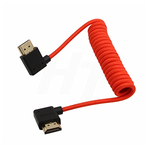 HangTon كابل HangTon HDMI 2.1 HDMI 4K 120fps 8K 60fps لكاميرا ATOMOS Ninja V Sony A7siii Canon C300 C500 Ronin RS2 بزاوية يمين ويسار نوع A مضفر ومجعد - Image 3