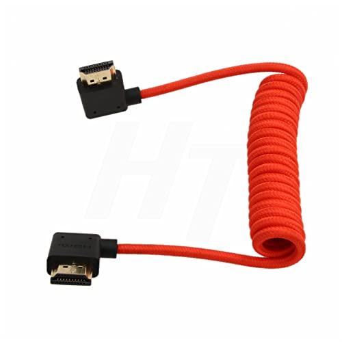 HangTon كابل HangTon HDMI 2.1 HDMI 4K 120fps 8K 60fps لكاميرا ATOMOS Ninja V Sony A7siii Canon C300 C500 Ronin RS2 بزاوية يمين ويسار نوع A مضفر ومجعد - Image 5