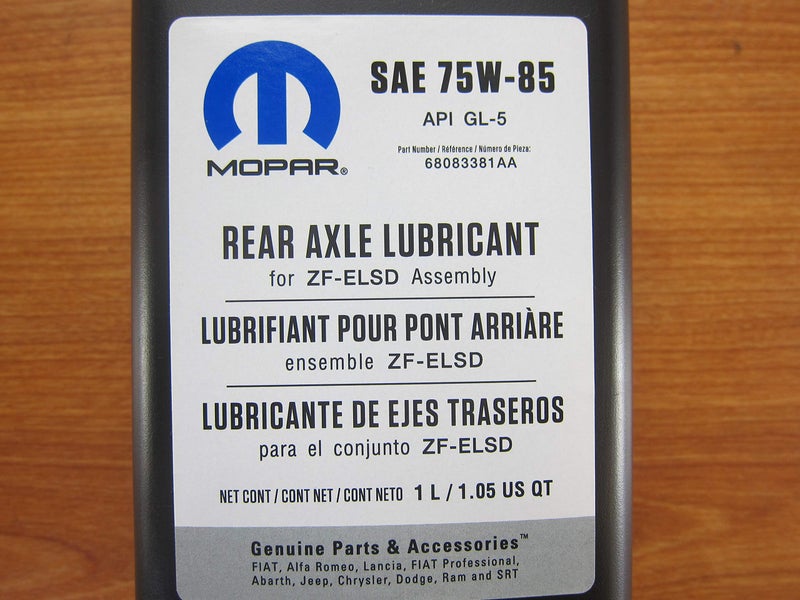 Mopar One Quart SAE 75W-85 Rear Axle Lubricant for ZF-ELSD Assemblies OEM - Image 2