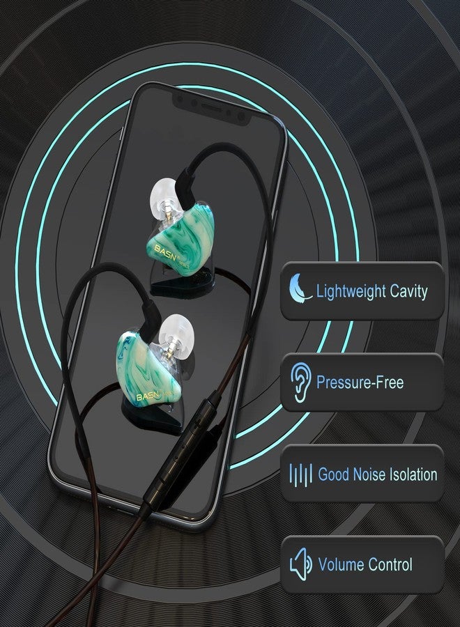 BASN MMCX in Ear Monitor Headphones,Triple Driver IEM in-Ear Earphone for Musician Drummer, Noise-Isolation HiFi Stereo Earbuds with Two Detachable Cables(Bluish White) - Image 5