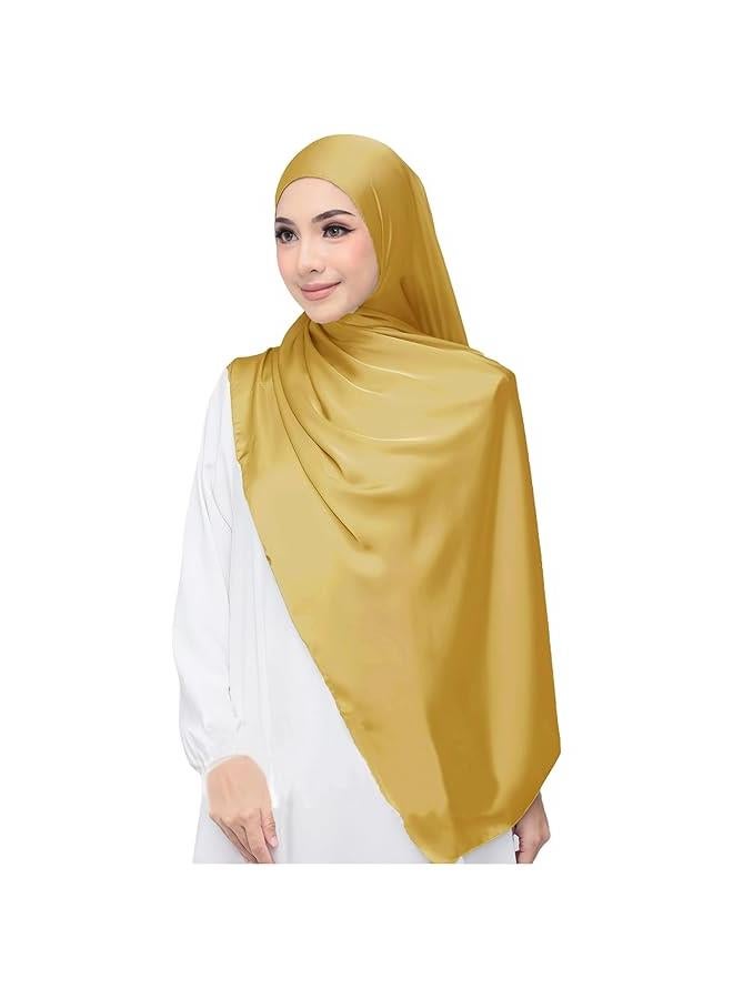 Arabest Extra Long Luxury Satin Hijab Head Scarf Shawl Wrap for Muslim Women