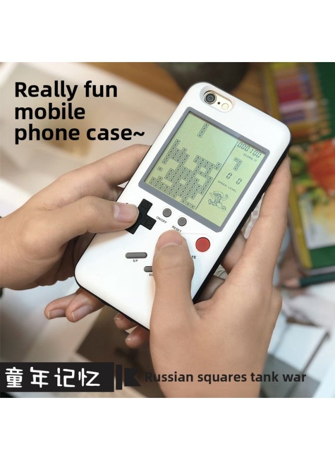 Tetris Black And White Screen For Iphone 13/12 For Iphone14promax Game Machine Mobile Phone Shell XS/15-Color:Green Cat And Mouse-Applicable Model:For Iphone 11