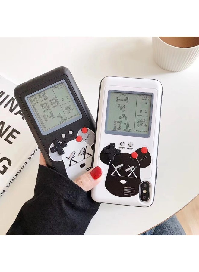 Tetris Black And White Screen For Iphone 13/12 For Iphone14promax Game Machine Mobile Phone Shell XS/15-Color:Green Cat And Mouse-Applicable Model:For Iphone 11