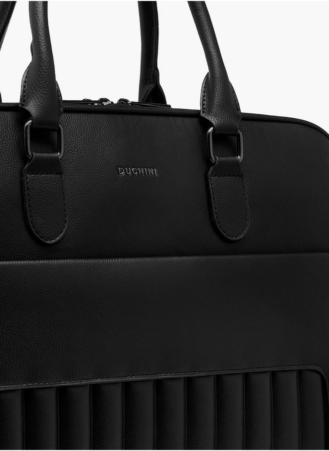 DUCHINI Textured Laptop Bag with Double Handles and Zip Closure  - Image 4
