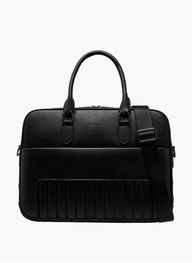 DUCHINI Textured Laptop Bag with Double Handles and Zip Closure
