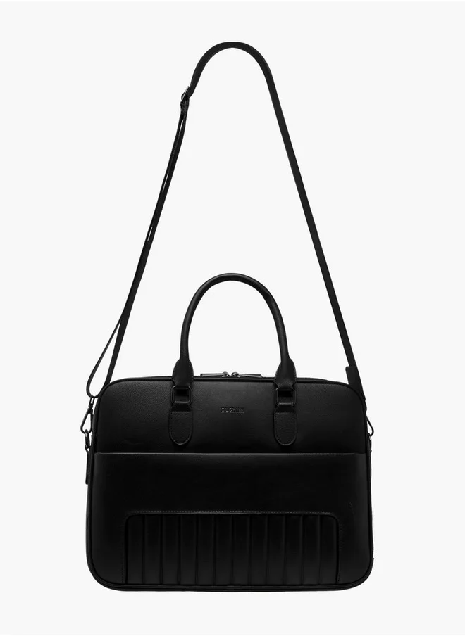 DUCHINI Textured Laptop Bag with Double Handles and Zip Closure