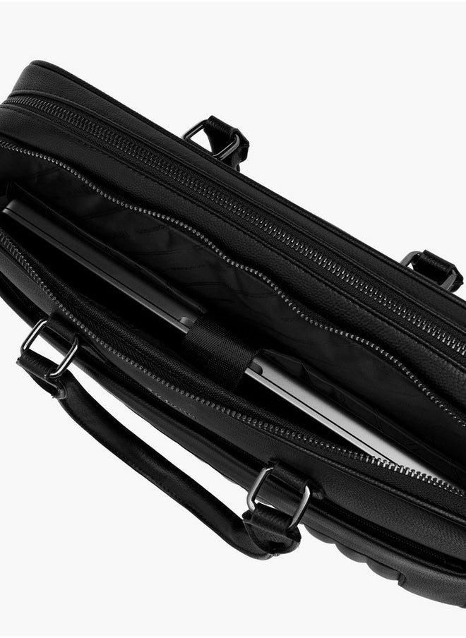 DUCHINI - Men's Textured Laptop Bag with Double Handles and Zip Closure - Image 1