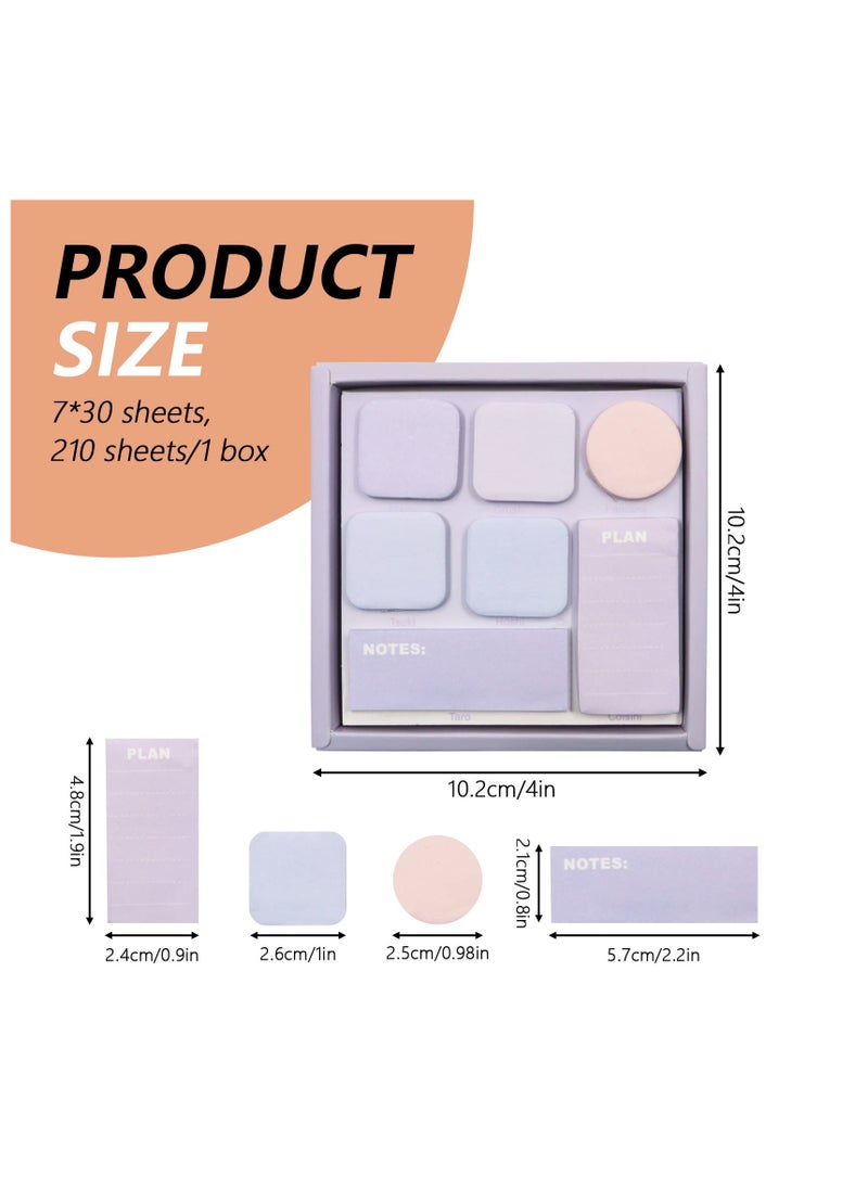 Excefore - 420 PCS Mini Sticky Notes for Planner and Calendar - 14 Colors and 4 Sizes Self-Stick Notes - 2 Sets of Macaron Small Sticky Note Pads for Notebooks and To-Do Lists - Image 1