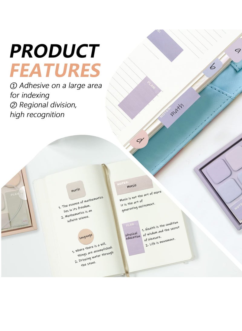 Excefore - 420 PCS Mini Sticky Notes for Planner and Calendar - 14 Colors and 4 Sizes Self-Stick Notes - 2 Sets of Macaron Small Sticky Note Pads for Notebooks and To-Do Lists - Image 1