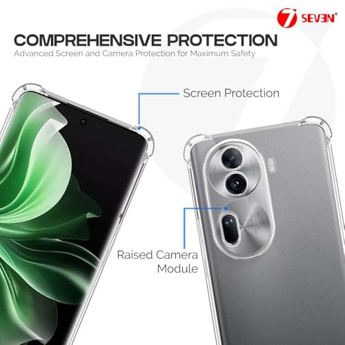 7-Seven 7SEVEN® Back Cover for Oppo Reno 11 Pro 5G Transparent Mobile Back Case Shock Proof Design Camera Edges Protection Crystal Clear Phone Case Silicon Soft TPU and Flexible Bumper Phone Cover - Image 5