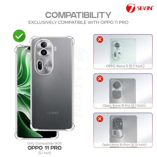 7-Seven 7SEVEN® Back Cover for Oppo Reno 11 Pro 5G Transparent Mobile Back Case Shock Proof Design Camera Edges Protection Crystal Clear Phone Case Silicon Soft TPU and Flexible Bumper Phone Cover - Image 2