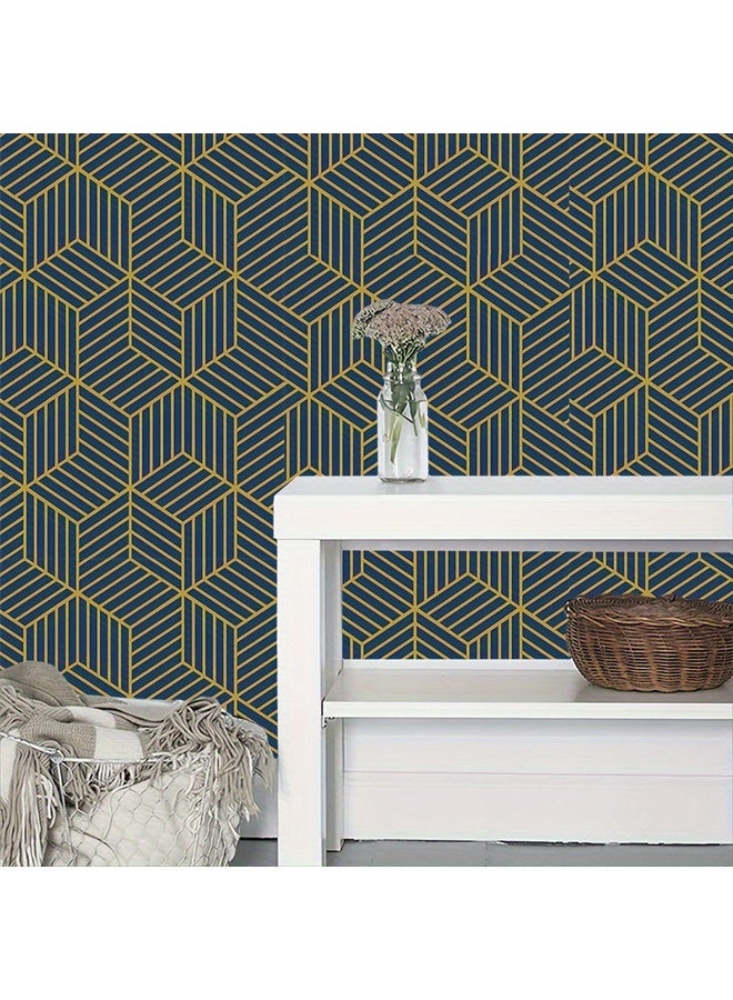 زيمي ورق حائط فاخر بسيط من مادة البولي فينيل كلوريد، لاصق ذاتي، صفائح لاصقة فورية لجدران غرفة النوم وغرفة المعيشة (45*1000 سم) - Image 2