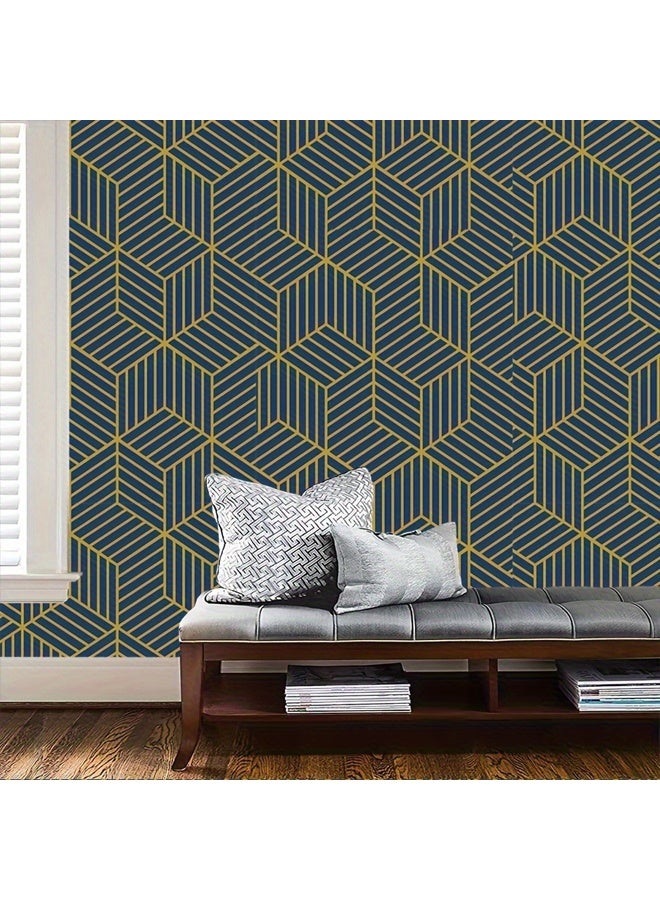 زيمي ورق حائط فاخر بسيط من مادة البولي فينيل كلوريد، لاصق ذاتي، صفائح لاصقة فورية لجدران غرفة النوم وغرفة المعيشة (45*1000 سم) - Image 3