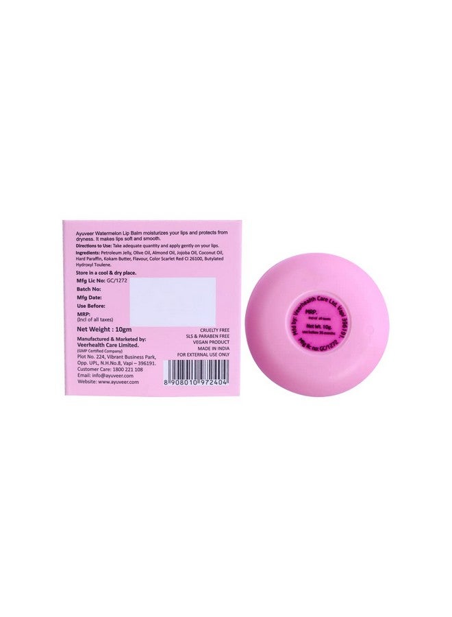 Ayuveer Watermelon Lip Balm to Hydrate, Moisturize & Lighten Dark Pigmented Lips, Soothe & Heal Dry, Chapped & Damaged for Soft, Healthy Lips | For Men and Women, 10 G - Image 2