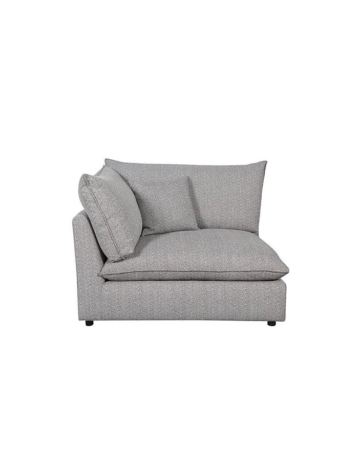 DANUBE HOME Napoleon 1 Seater With Left Arm Fabric Modular Sofa Accent Chair Modern Design One Seat Sofas Comfortable Living Room Seating Furniture For Home L 120 x W 108 x H 91 cm Grey - Image 1